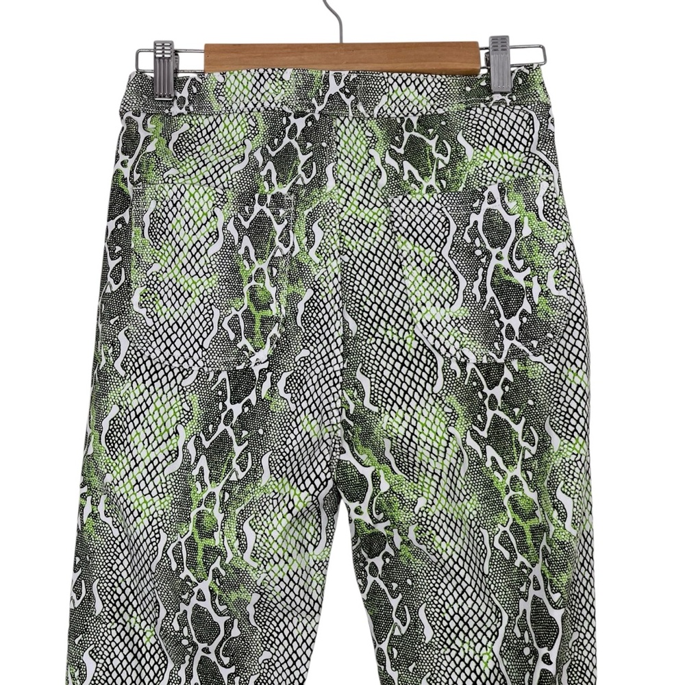 Swank A Posh Green Snake Print Statement Leggings Stretch Pants Size XL - Picture 7 of 10